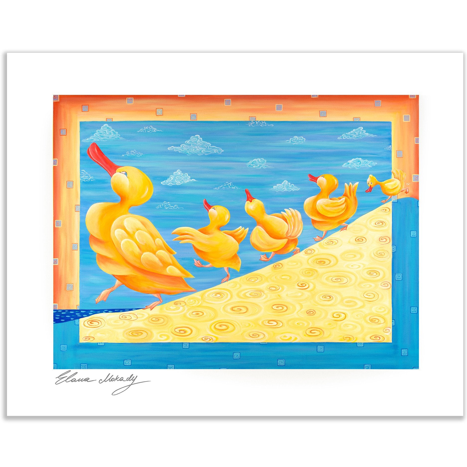 Dancing Quacks, Wall Art Paper Print