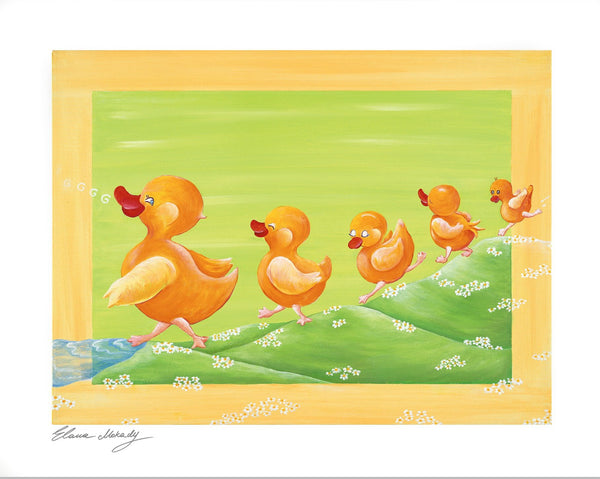 Ducklings Family, Paper Print