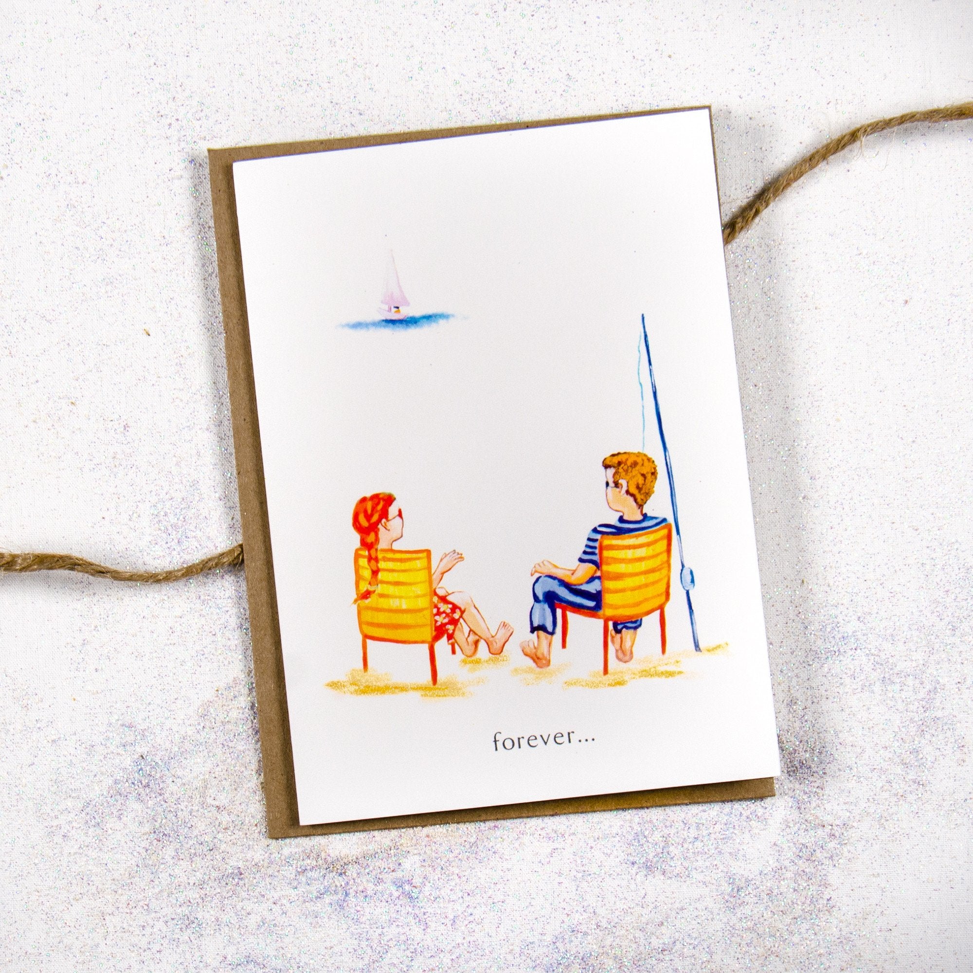Forever Loved Couple on the Beach Greeting Card