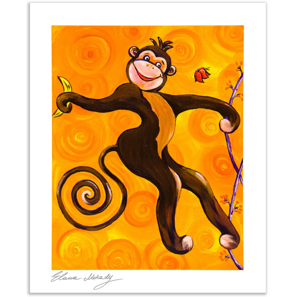 Funky Monkey, Paper Art Print