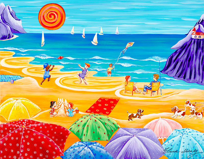 Parasol Parade, Original Wall Art