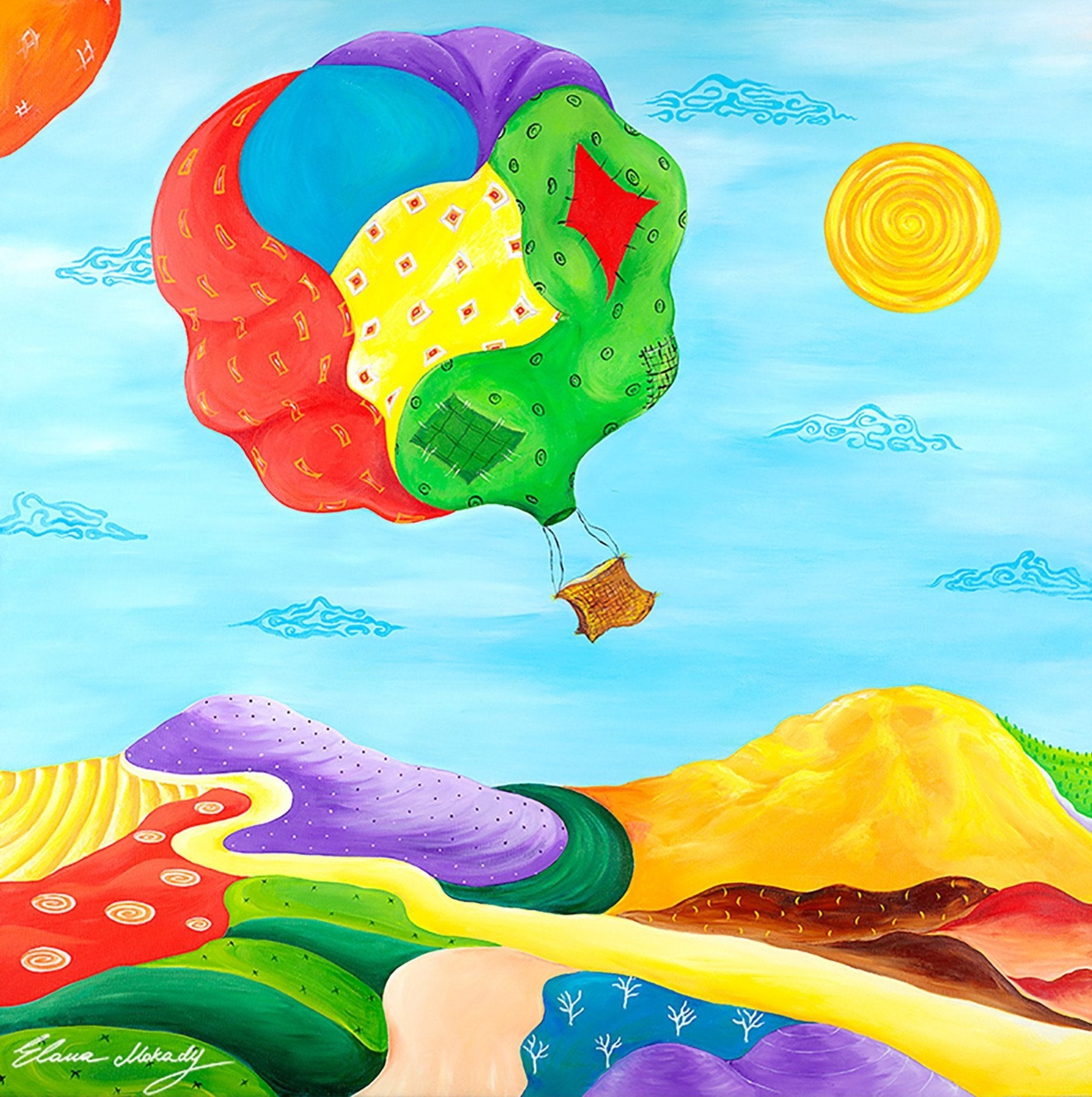 Patches Hot Air Balloon, Canvas Wall Art