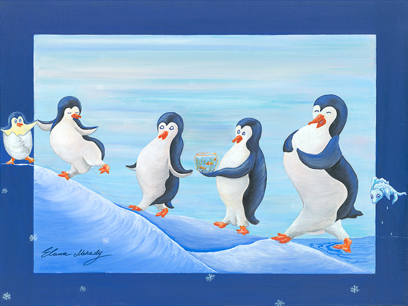A Happy Penguin Nation, Canvas Print