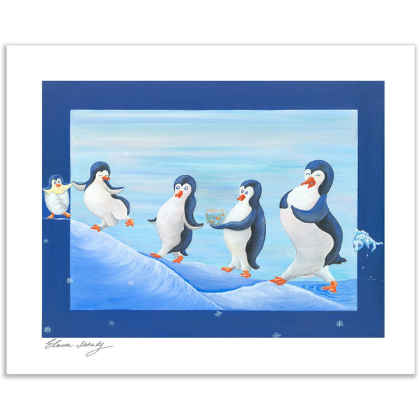 A Happy Penguin Nation Paper Print Wall Art for kids