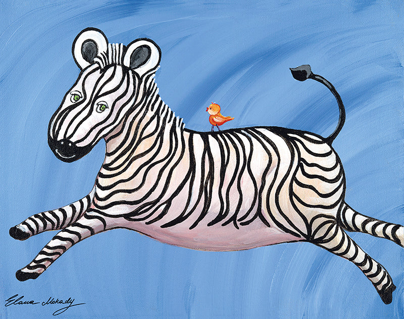 "Stripes" the Happy Zebra, Original Wall Art